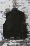 AVIVA JIFEI XUE 24 Autumn and Winter Charcoal Wool Plaid Double-sided Zipper Vest AJX-FW24-RZV-CWCDMWC-STX Deep Moss